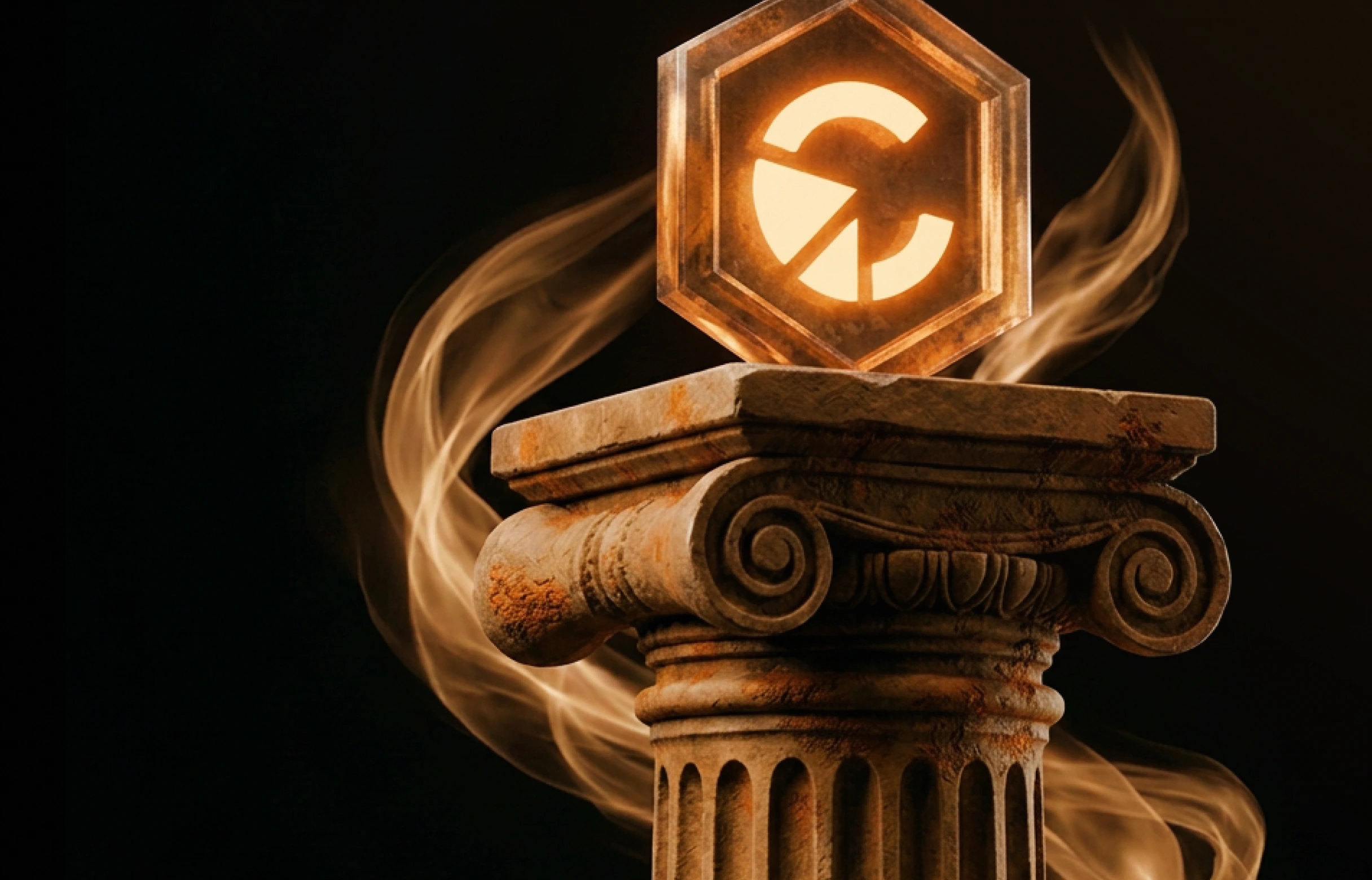 Canborsa token on a classical column