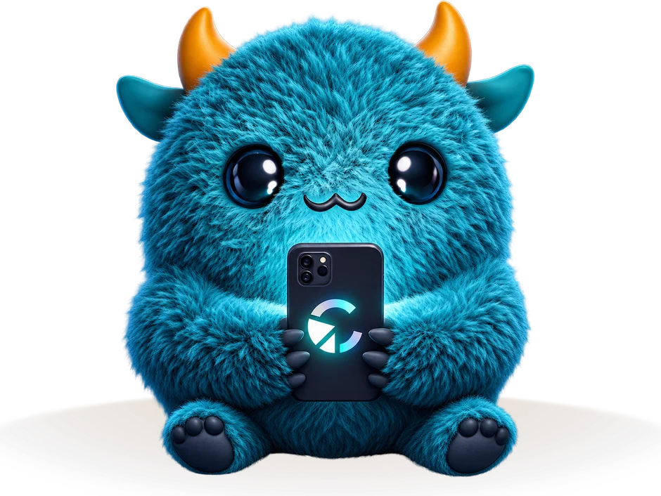 Canborsa mascot holding a phone