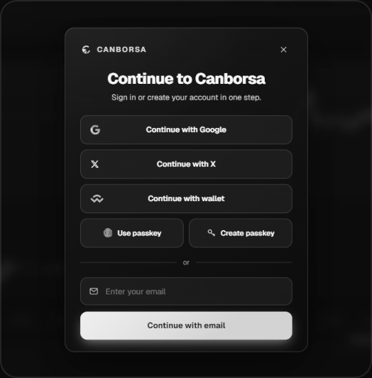 Create Account screen